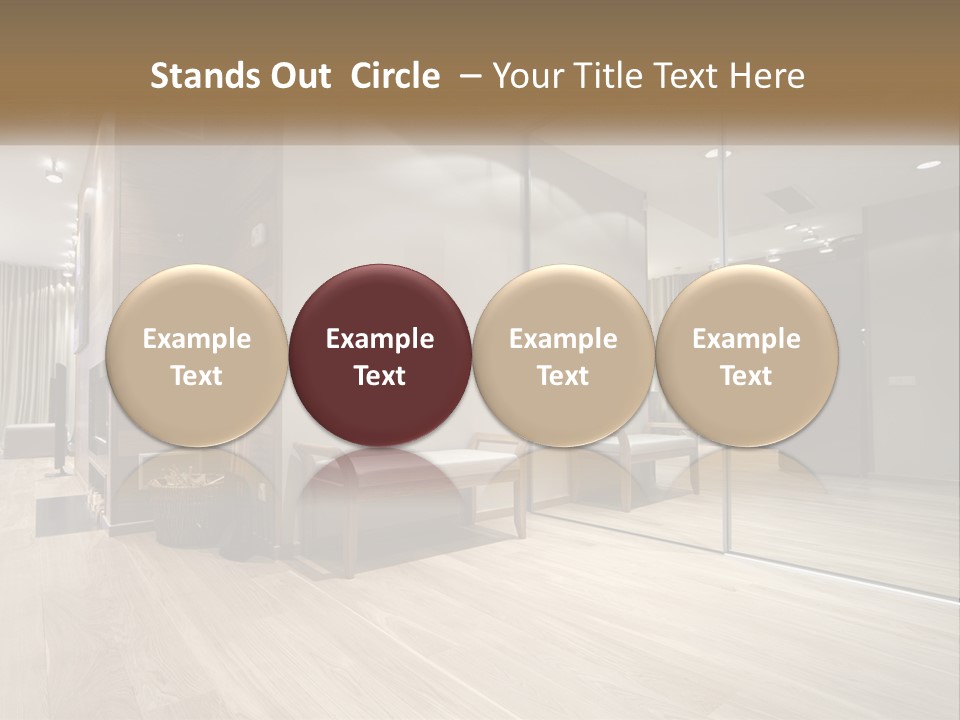 A Room With A Mirror And A Bench In It PowerPoint Template