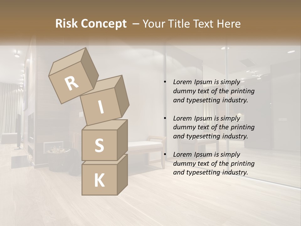 A Room With A Mirror And A Bench In It PowerPoint Template