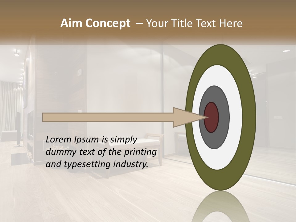 A Room With A Mirror And A Bench In It PowerPoint Template