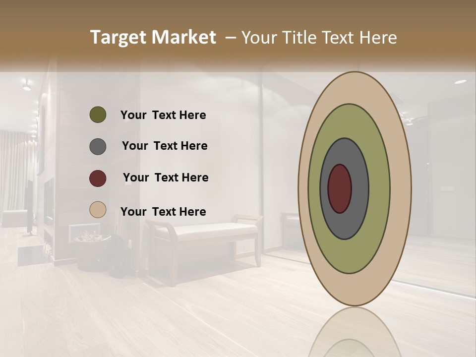 A Room With A Mirror And A Bench In It PowerPoint Template