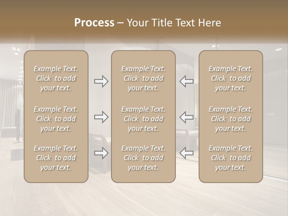 A Room With A Mirror And A Bench In It PowerPoint Template