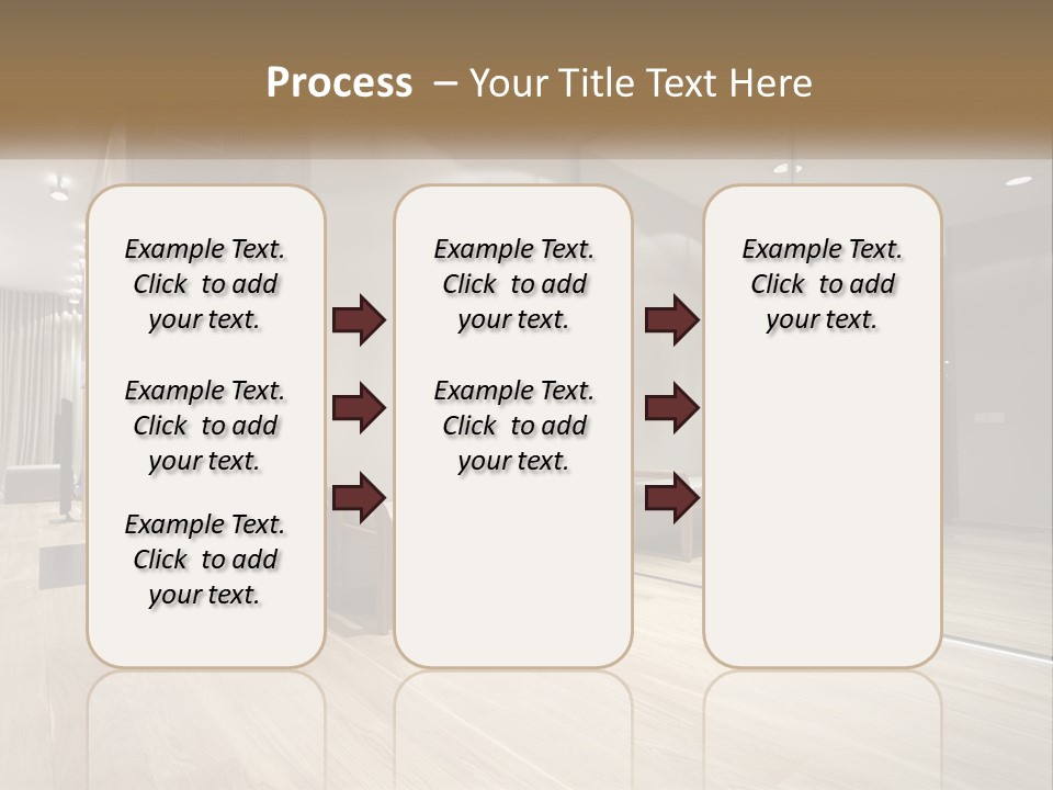 A Room With A Mirror And A Bench In It PowerPoint Template