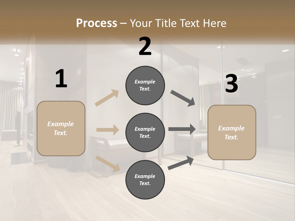 A Room With A Mirror And A Bench In It PowerPoint Template