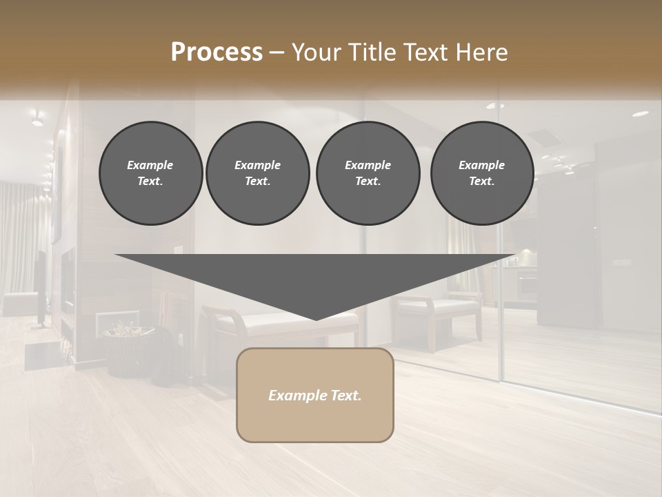 A Room With A Mirror And A Bench In It PowerPoint Template