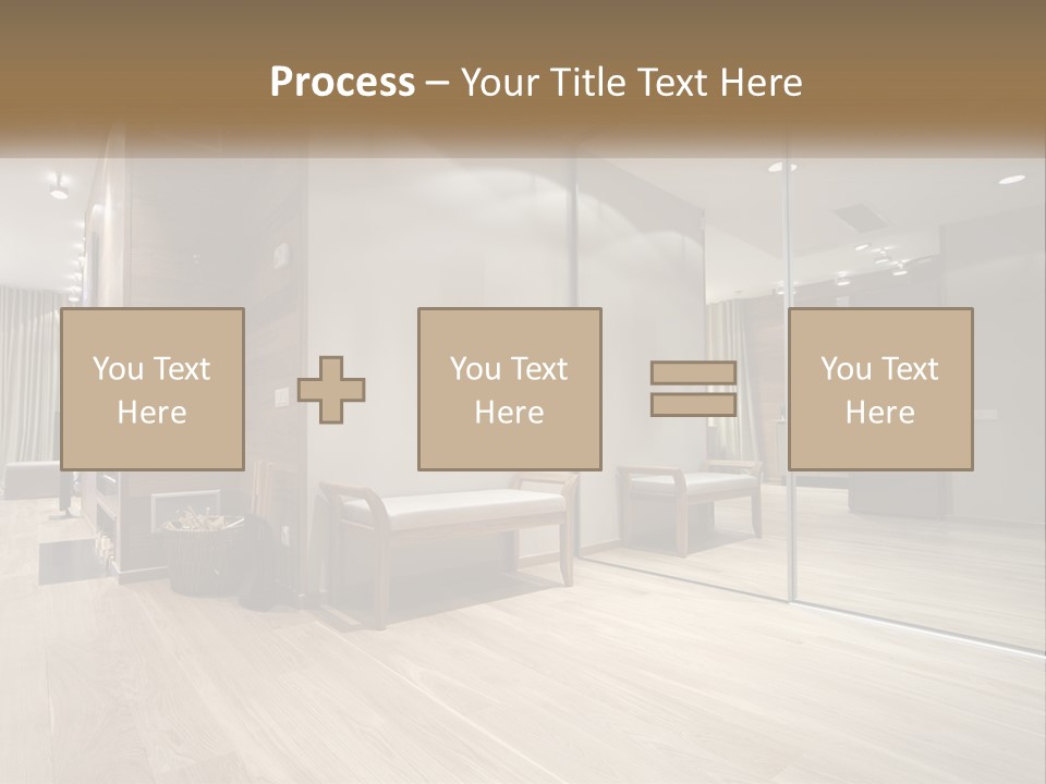 A Room With A Mirror And A Bench In It PowerPoint Template