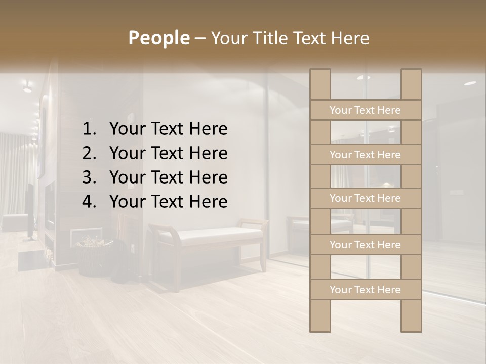 A Room With A Mirror And A Bench In It PowerPoint Template