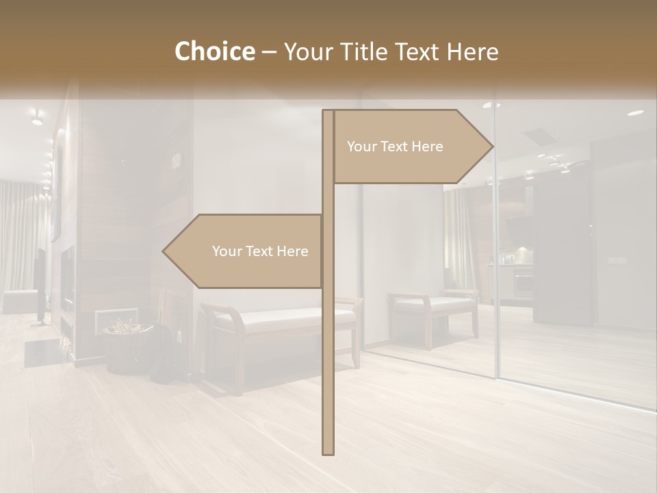 A Room With A Mirror And A Bench In It PowerPoint Template