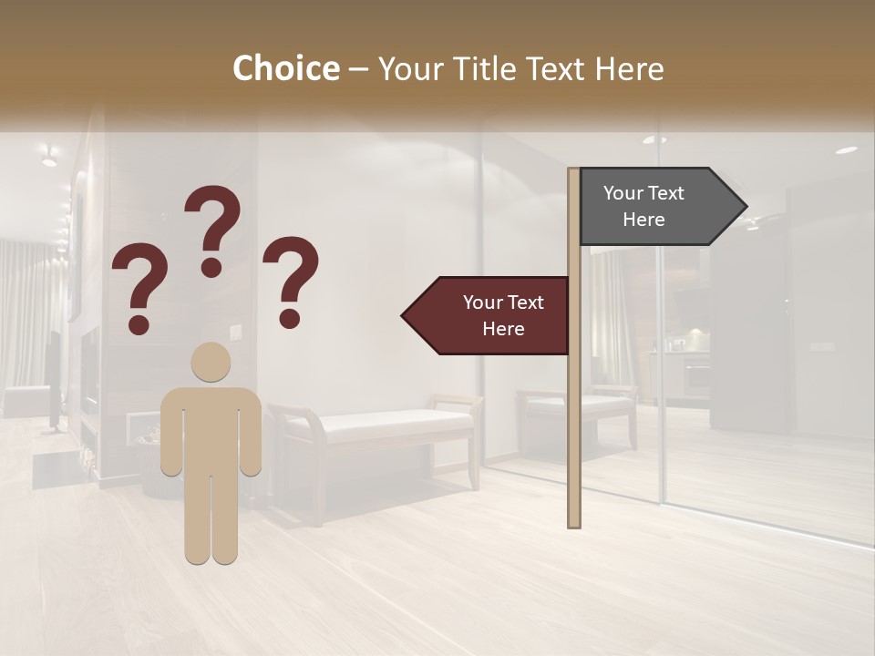 A Room With A Mirror And A Bench In It PowerPoint Template