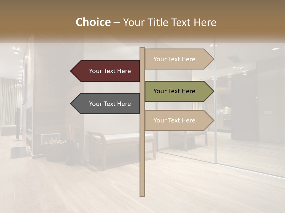 A Room With A Mirror And A Bench In It PowerPoint Template