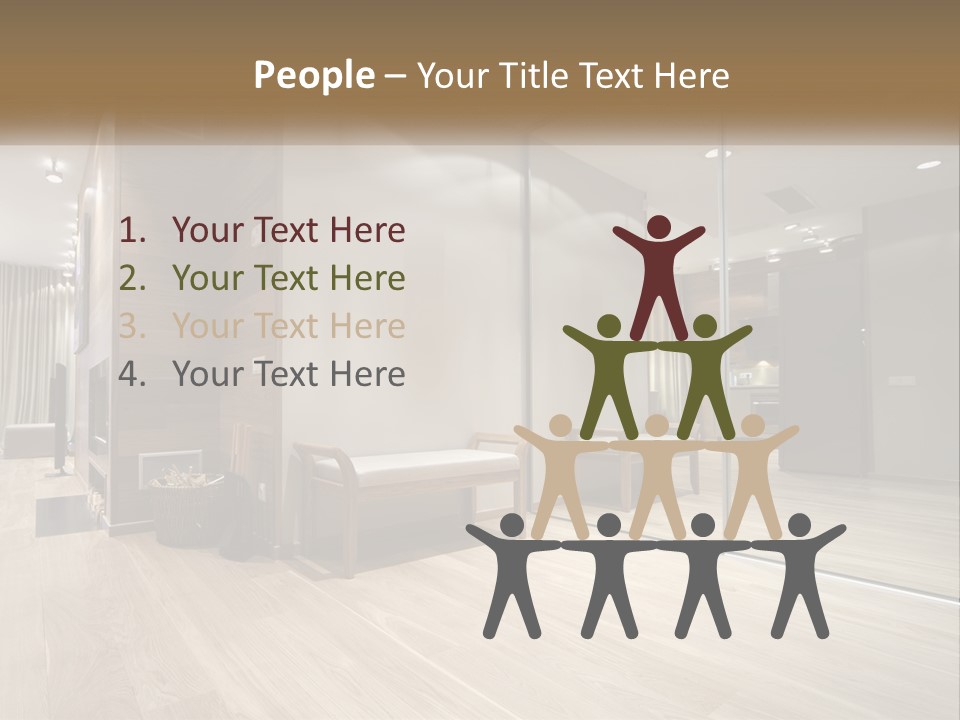 A Room With A Mirror And A Bench In It PowerPoint Template