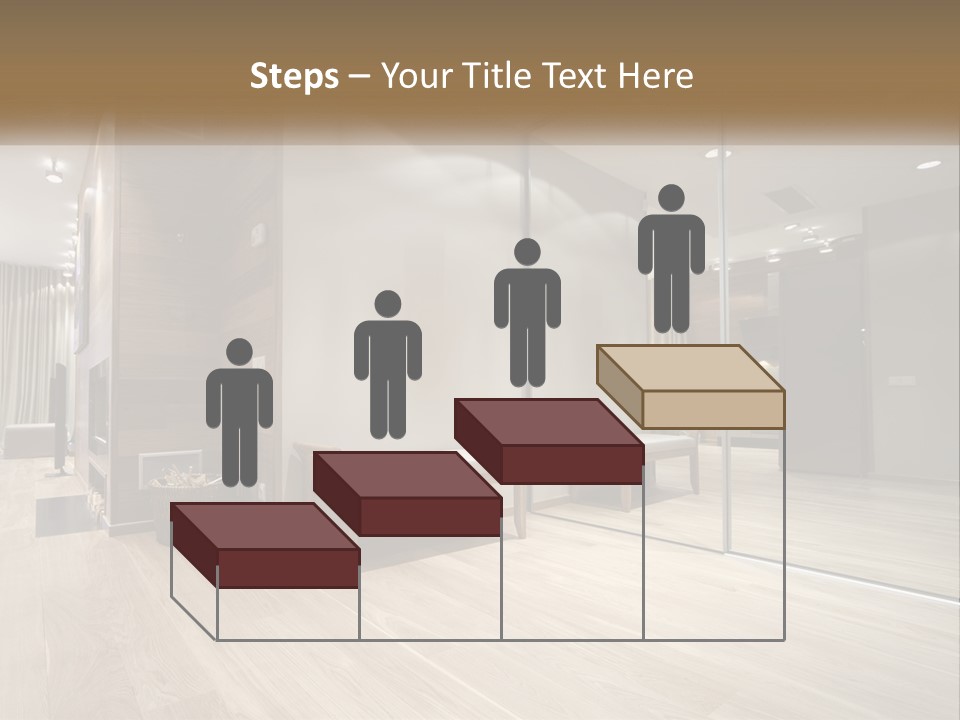 A Room With A Mirror And A Bench In It PowerPoint Template