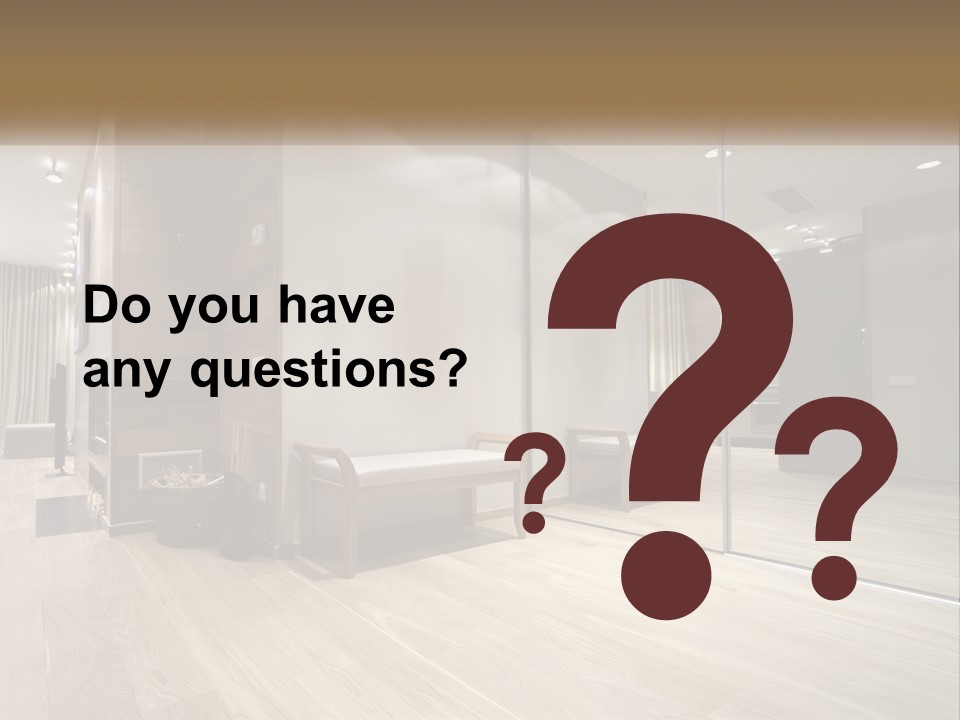 A Room With A Mirror And A Bench In It PowerPoint Template