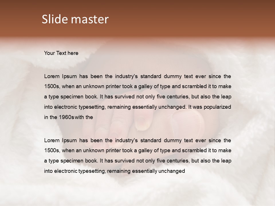 A Baby's Hand Wrapped In A Blanket PowerPoint Template