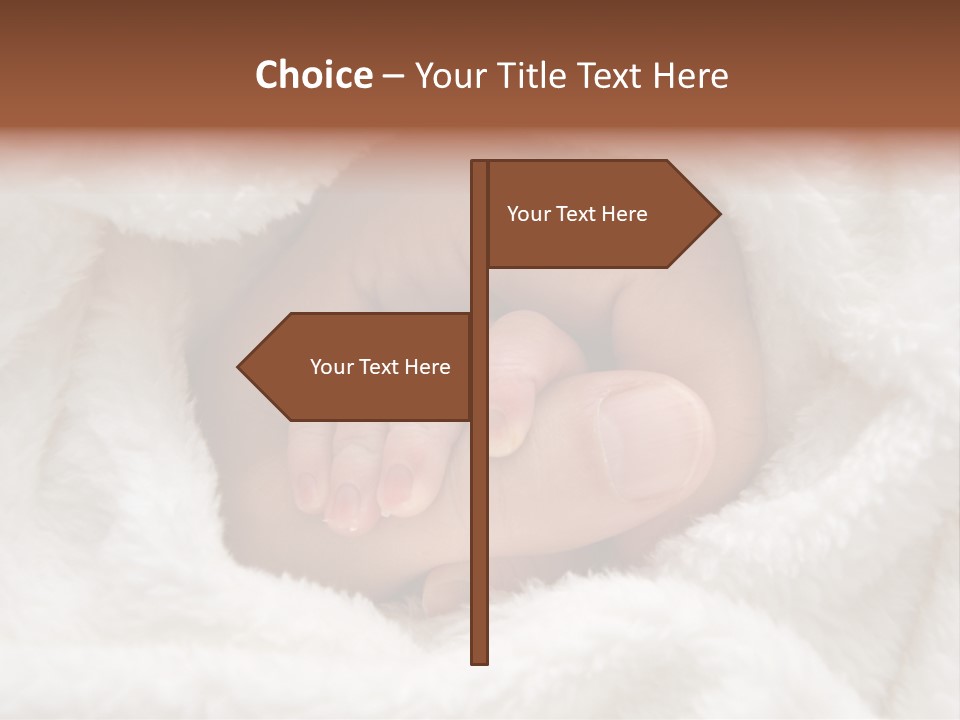 A Baby's Hand Wrapped In A Blanket PowerPoint Template