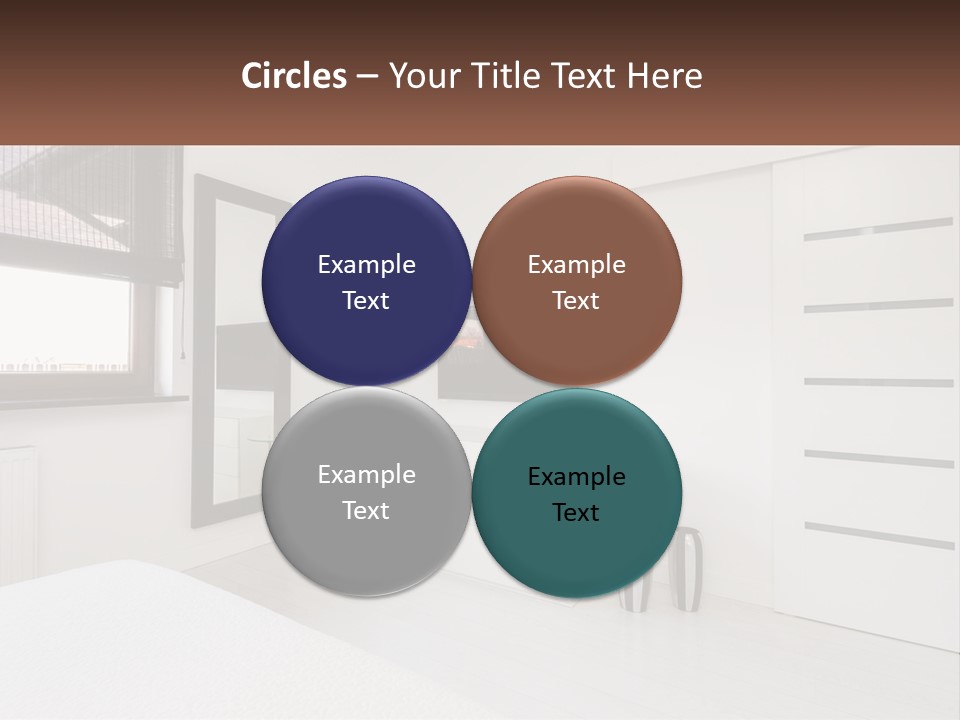 A Bedroom With A Bed, Dresser, Mirror And Television PowerPoint Template