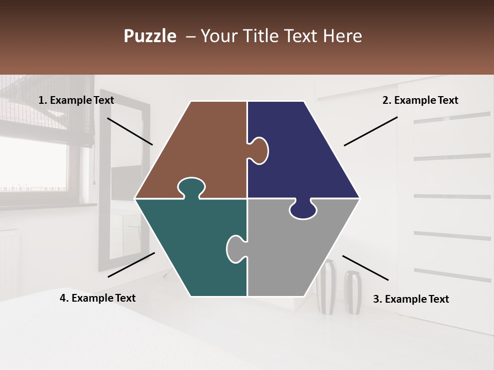 A Bedroom With A Bed, Dresser, Mirror And Television PowerPoint Template