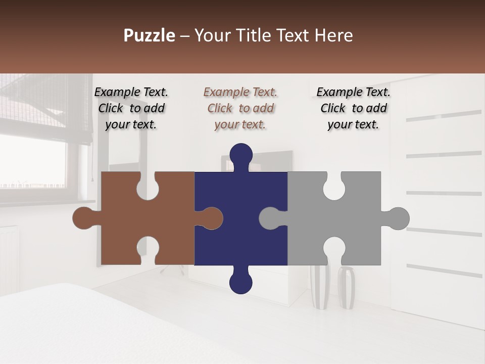 A Bedroom With A Bed, Dresser, Mirror And Television PowerPoint Template