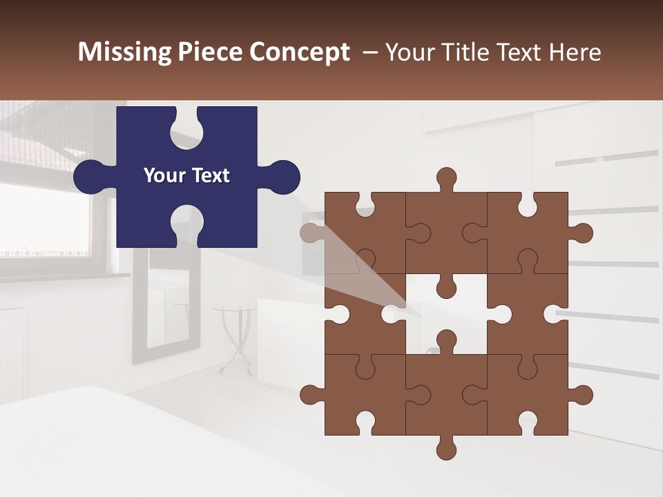 A Bedroom With A Bed, Dresser, Mirror And Television PowerPoint Template