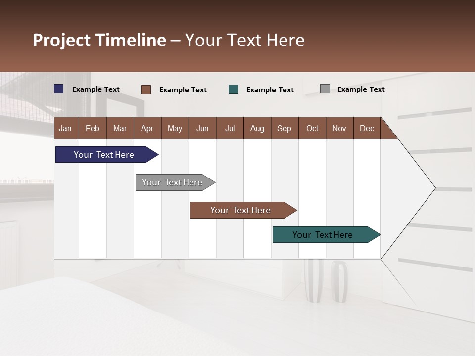 A Bedroom With A Bed, Dresser, Mirror And Television PowerPoint Template