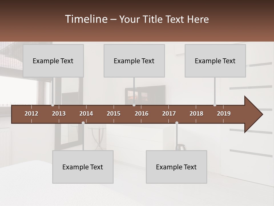 A Bedroom With A Bed, Dresser, Mirror And Television PowerPoint Template
