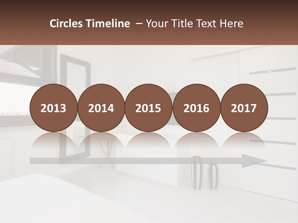 A Bedroom With A Bed, Dresser, Mirror And Television PowerPoint Template