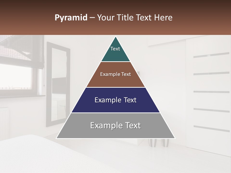 A Bedroom With A Bed, Dresser, Mirror And Television PowerPoint Template