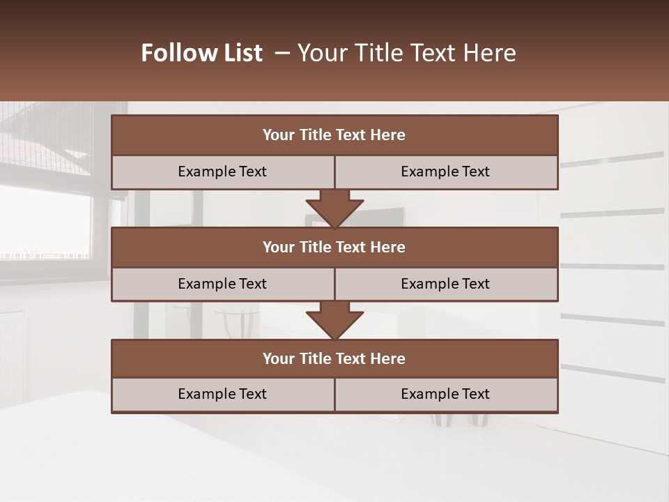 A Bedroom With A Bed, Dresser, Mirror And Television PowerPoint Template