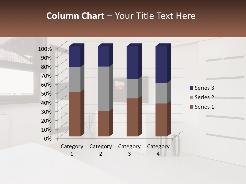 A Bedroom With A Bed, Dresser, Mirror And Television PowerPoint Template