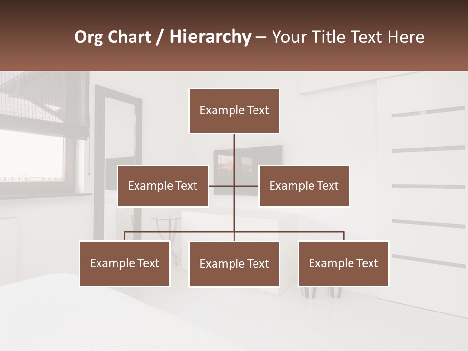 A Bedroom With A Bed, Dresser, Mirror And Television PowerPoint Template