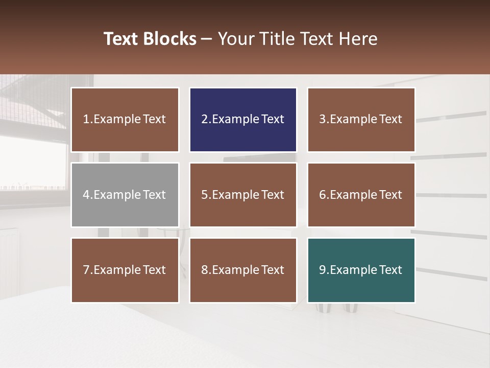 A Bedroom With A Bed, Dresser, Mirror And Television PowerPoint Template