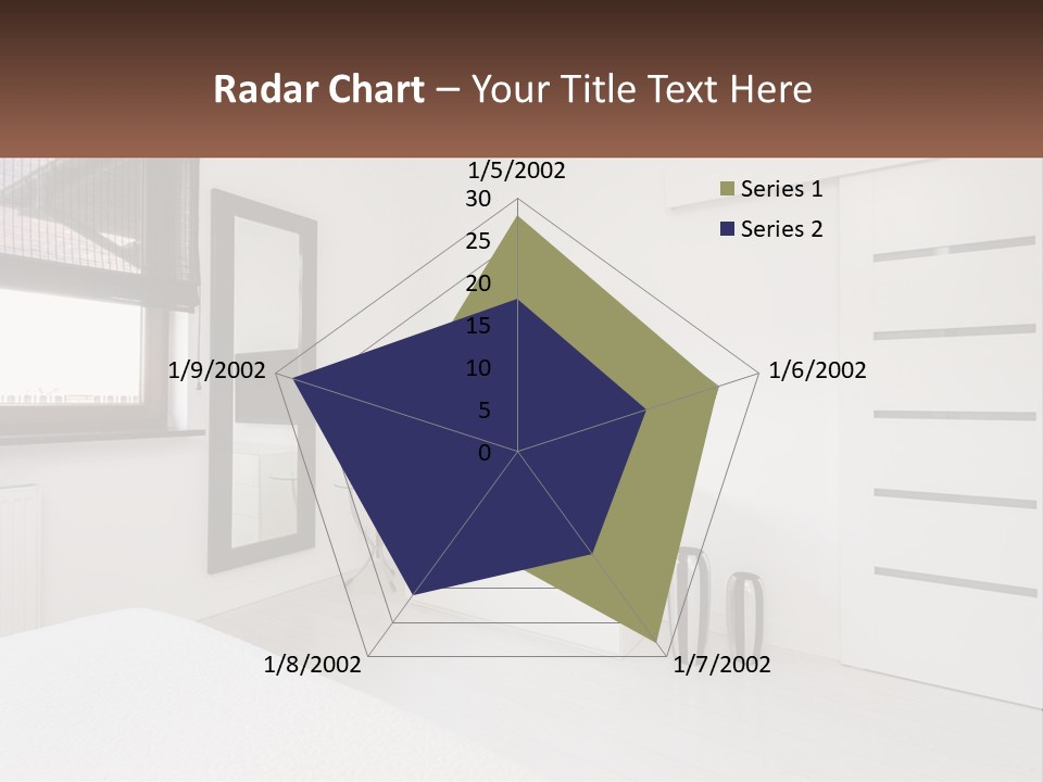 A Bedroom With A Bed, Dresser, Mirror And Television PowerPoint Template