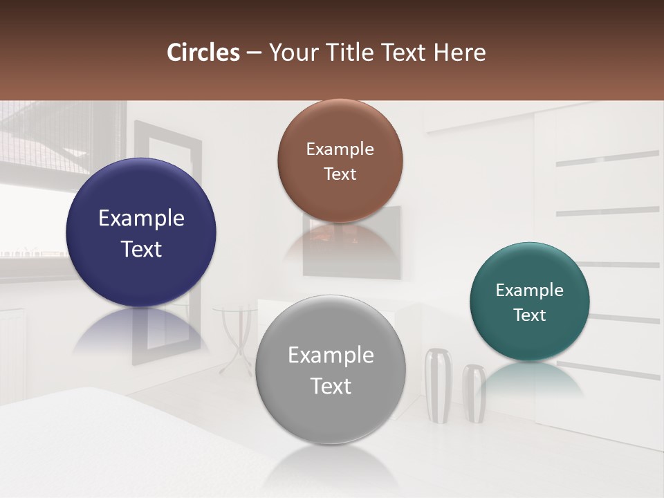 A Bedroom With A Bed, Dresser, Mirror And Television PowerPoint Template