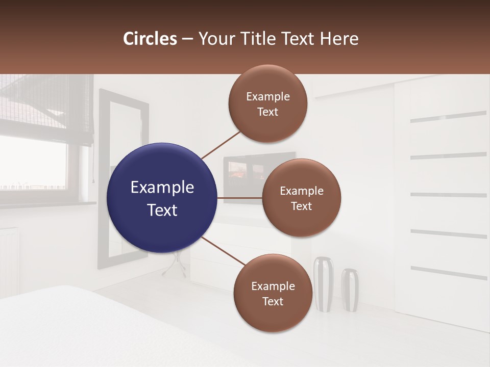 A Bedroom With A Bed, Dresser, Mirror And Television PowerPoint Template