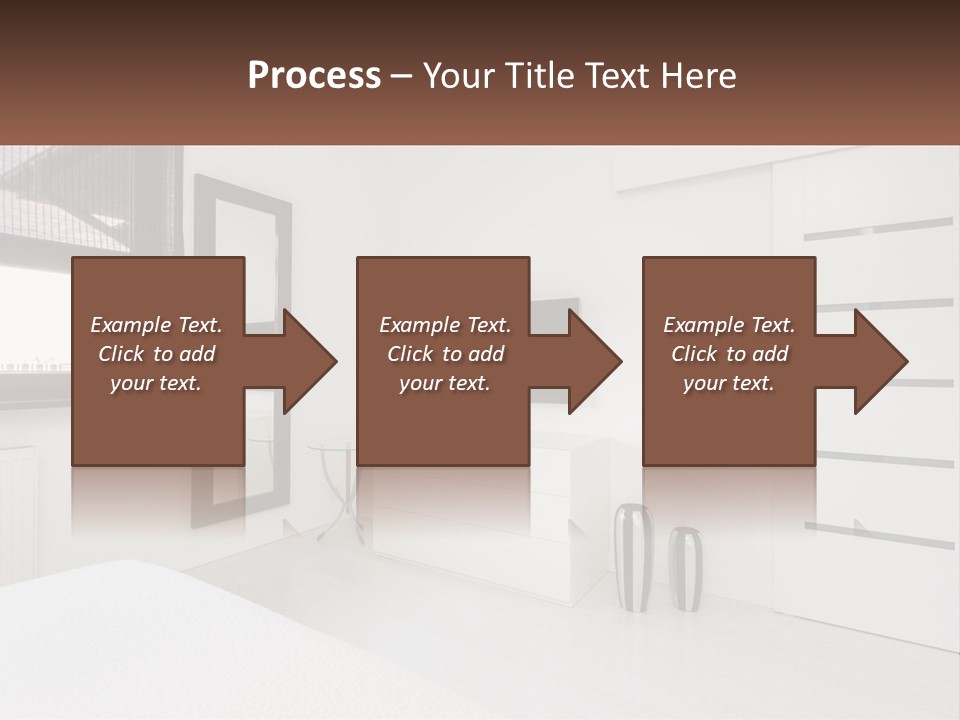 A Bedroom With A Bed, Dresser, Mirror And Television PowerPoint Template