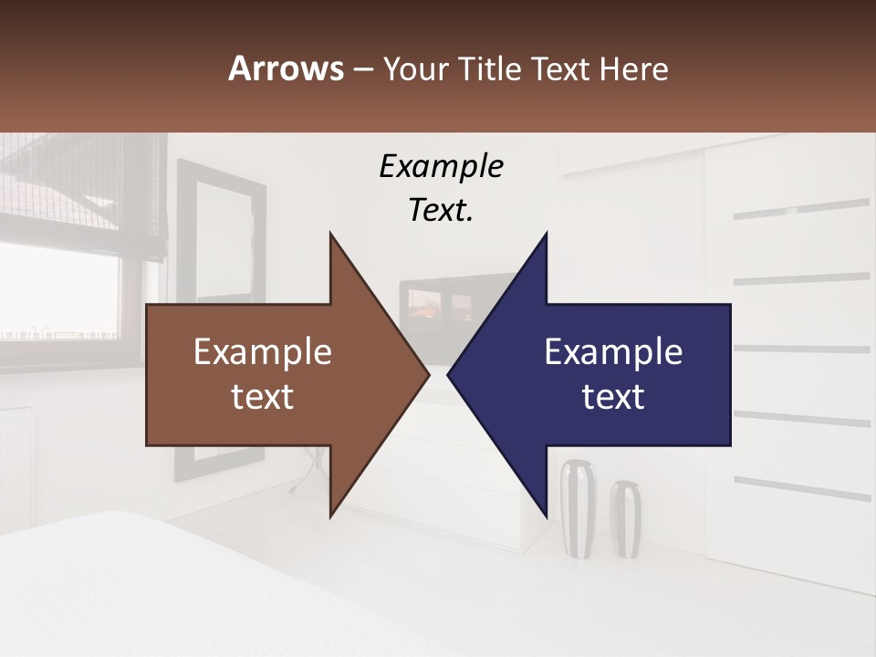 A Bedroom With A Bed, Dresser, Mirror And Television PowerPoint Template