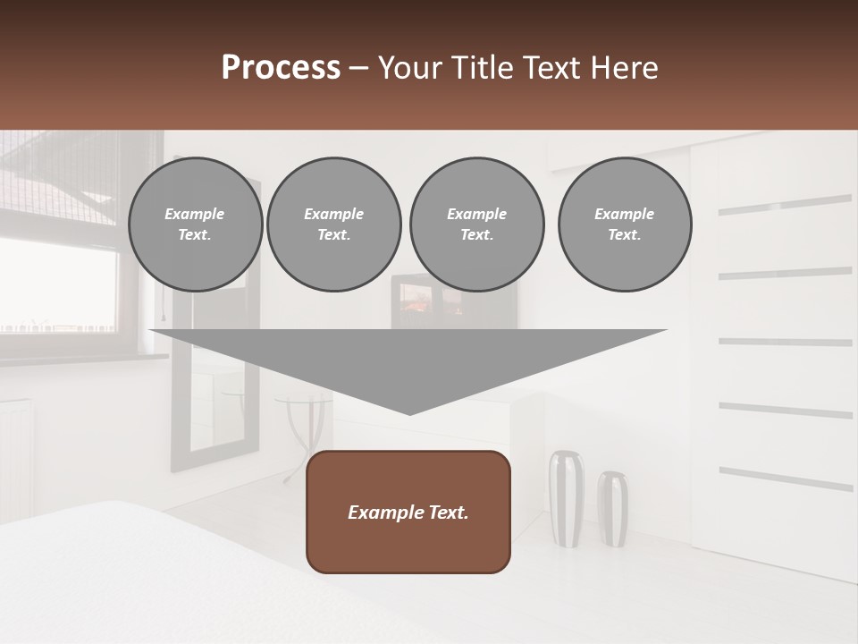 A Bedroom With A Bed, Dresser, Mirror And Television PowerPoint Template
