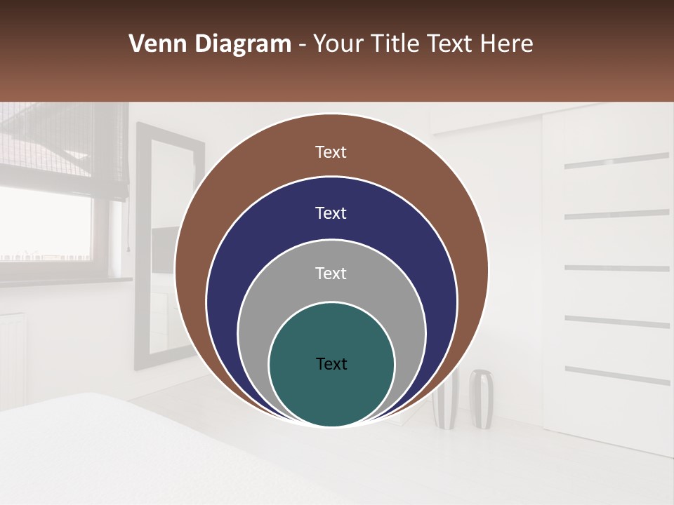 A Bedroom With A Bed, Dresser, Mirror And Television PowerPoint Template