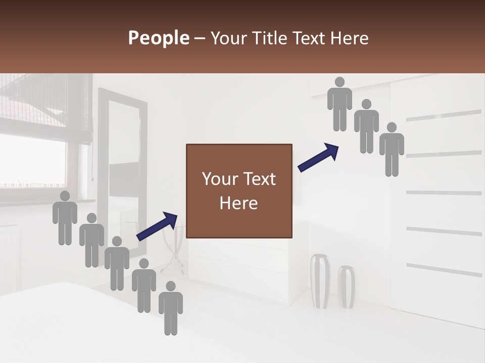 A Bedroom With A Bed, Dresser, Mirror And Television PowerPoint Template