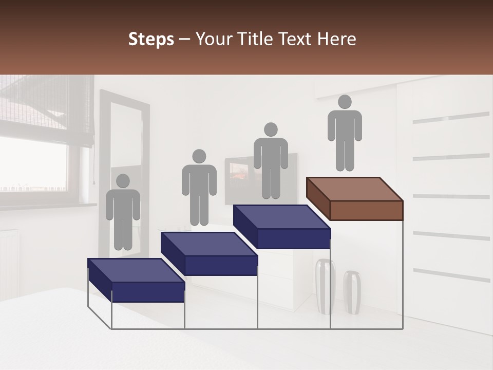 A Bedroom With A Bed, Dresser, Mirror And Television PowerPoint Template