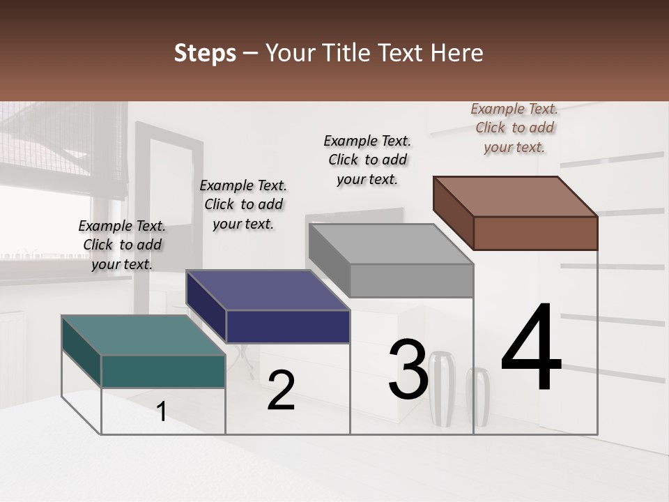 A Bedroom With A Bed, Dresser, Mirror And Television PowerPoint Template