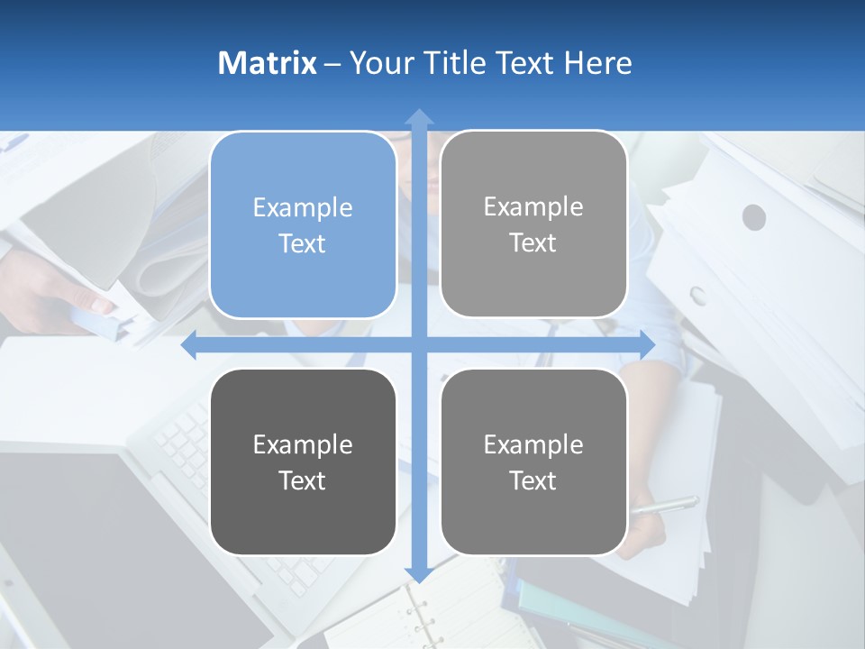 A Woman Sitting At A Desk With A Laptop And Papers PowerPoint Template