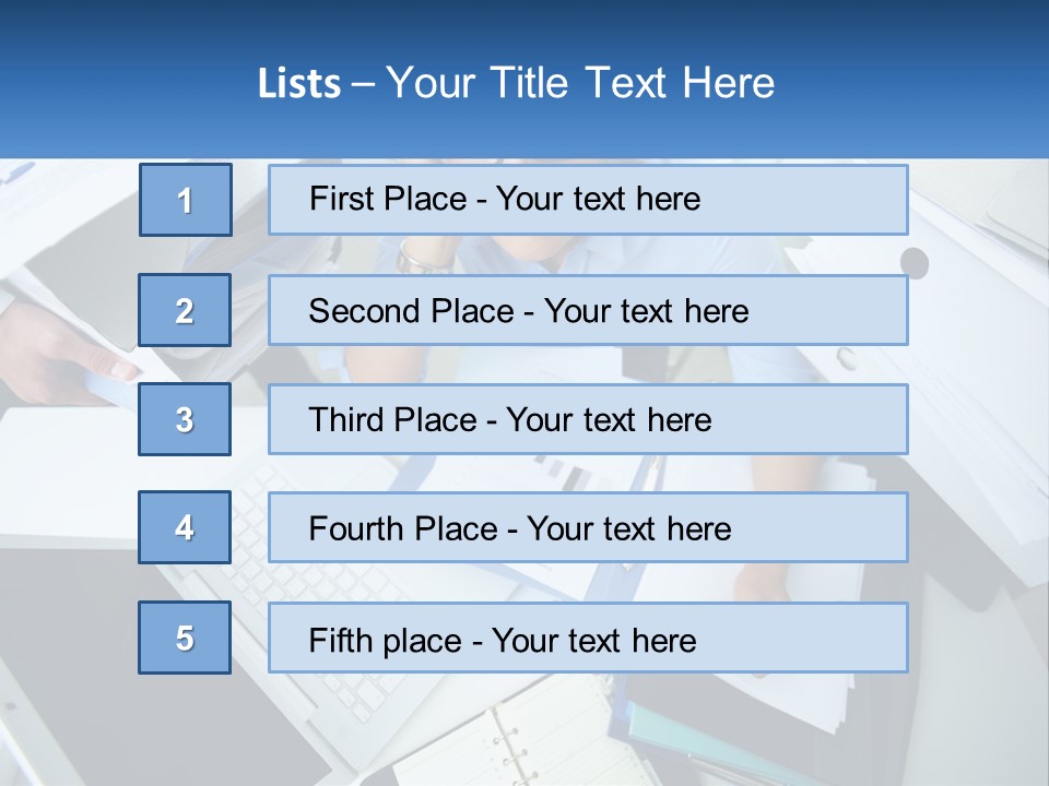 A Woman Sitting At A Desk With A Laptop And Papers PowerPoint Template