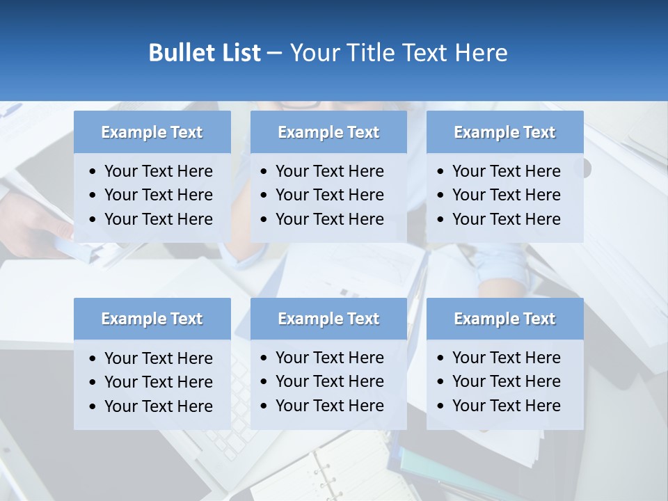 A Woman Sitting At A Desk With A Laptop And Papers PowerPoint Template