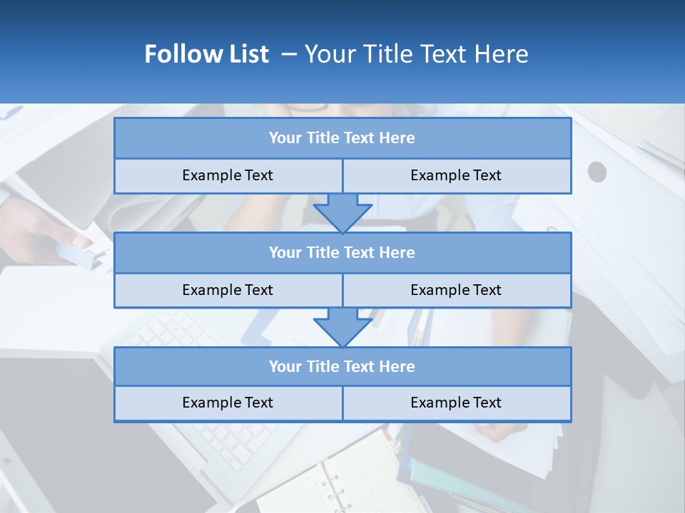 A Woman Sitting At A Desk With A Laptop And Papers PowerPoint Template