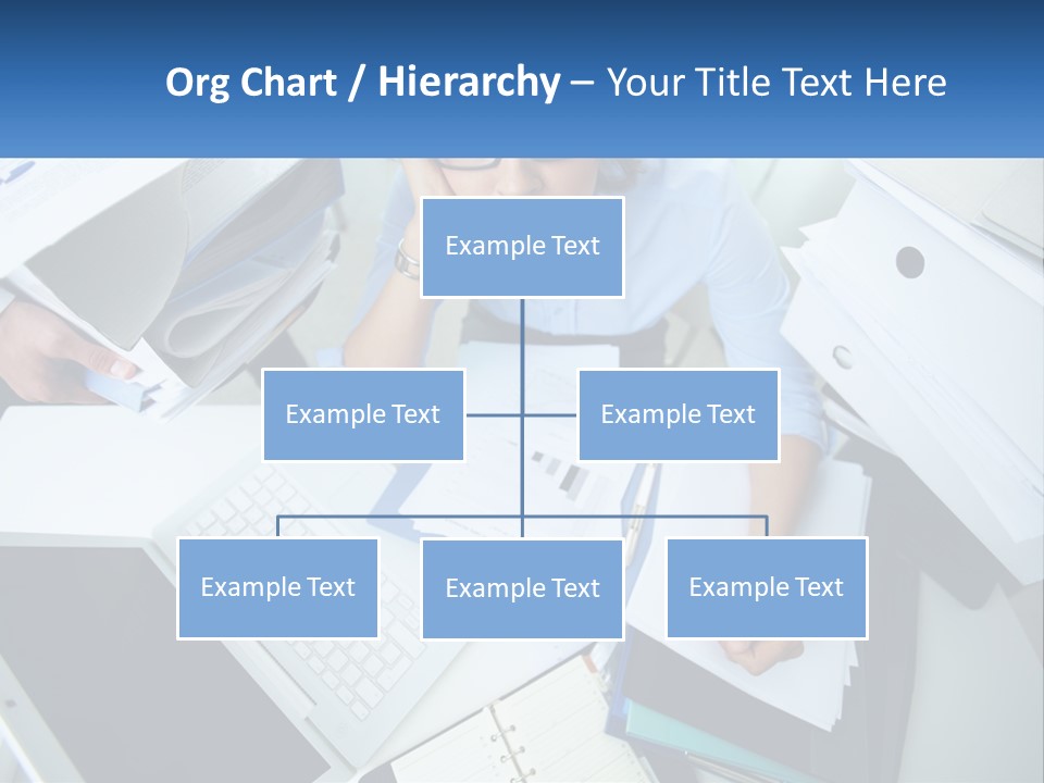 A Woman Sitting At A Desk With A Laptop And Papers PowerPoint Template