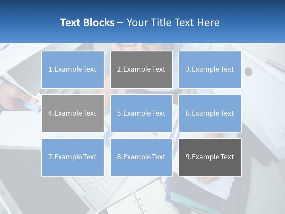 A Woman Sitting At A Desk With A Laptop And Papers PowerPoint Template