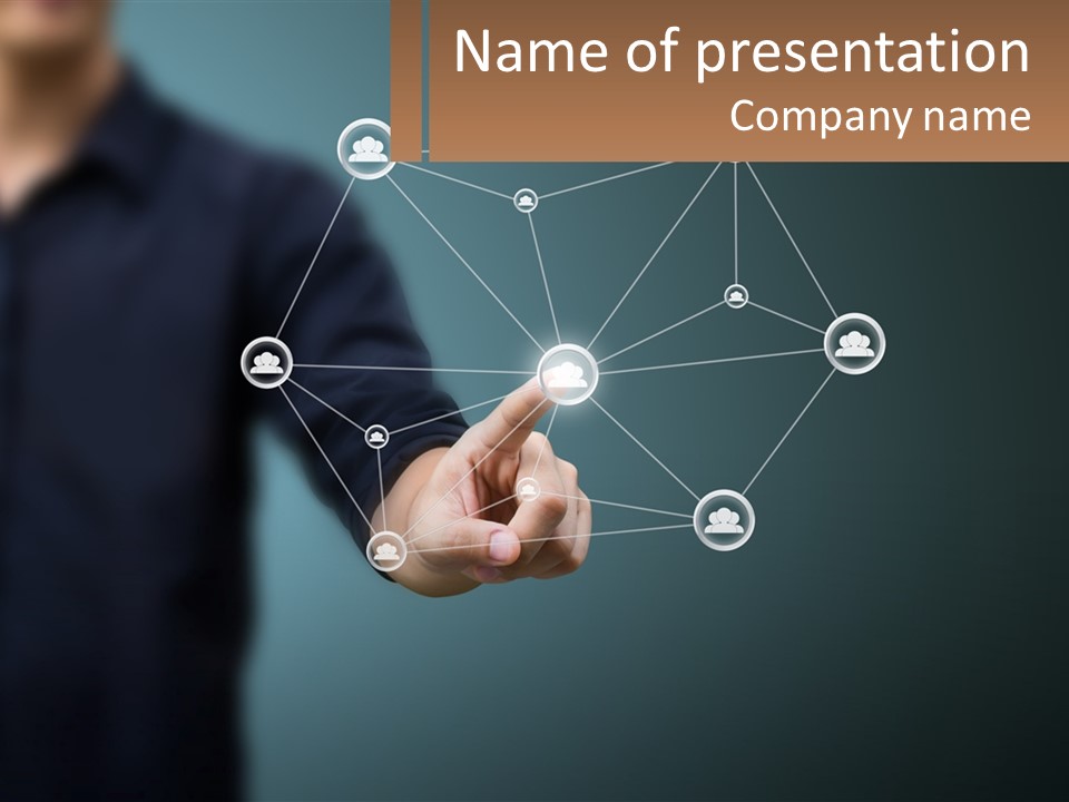 A Man Pressing A Button On A Touch Screen PowerPoint Template