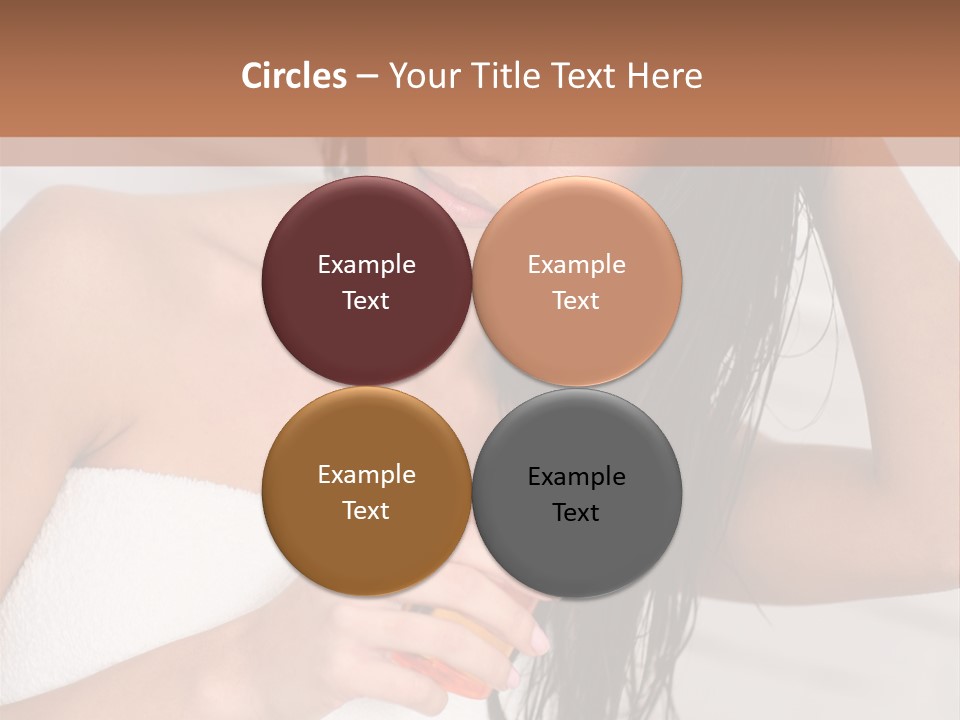 A Woman Is Brushing Her Hair With A Brush PowerPoint Template