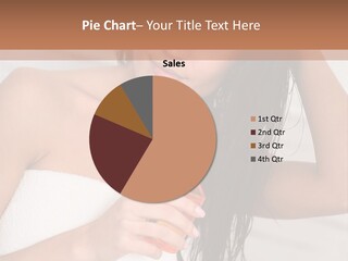 A Woman Is Brushing Her Hair With A Brush PowerPoint Template