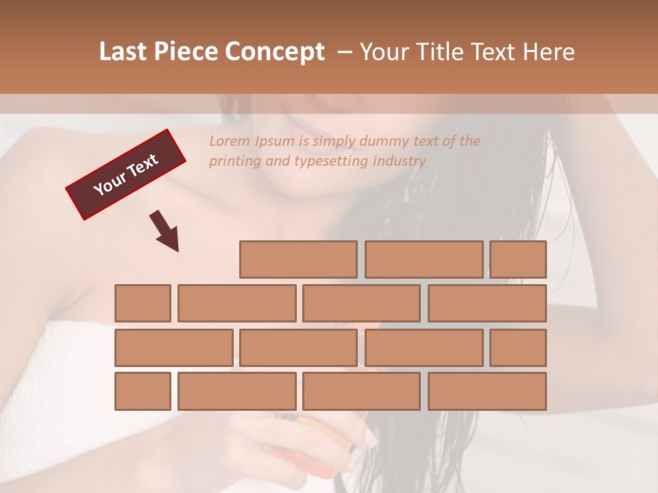 A Woman Is Brushing Her Hair With A Brush PowerPoint Template